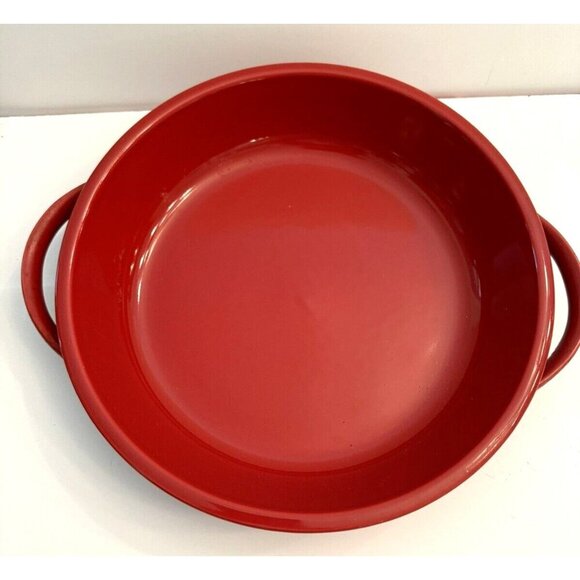 Williams Sonoma Red Pie Plate or Baking Dish 10" With Handles - Picture 1 of 2